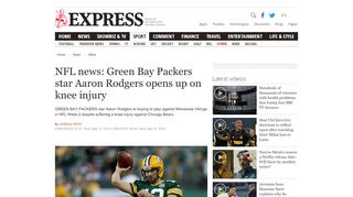 
                            13. NFL news: Green Bay Packers star Aaron Rodgers opens up on knee ...
