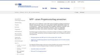 
                            5. NFP - einen Projektvorschlag einreichen - SNF