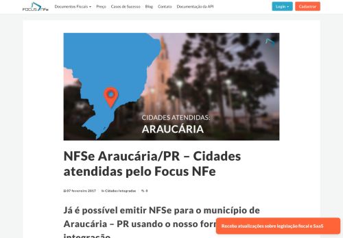 
                            10. NFSe Araucária/PR – Cidades atendidas pelo Focus NFe