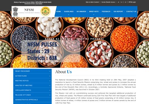 
                            2. NFSM: National Food Security Mission