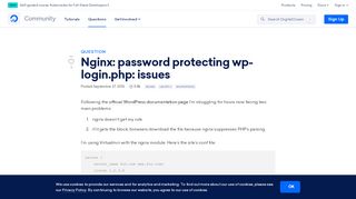 
                            6. Nginx: password protecting wp-login.php: issues | DigitalOcean