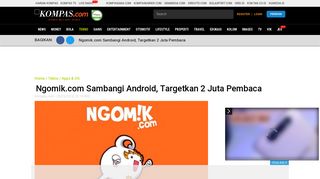 
                            4. Ngomik.com Sambangi Android, Targetkan 2 Juta Pembaca - Kompas ...