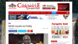 
                            5. NGSA results on Friday - Guyana Chronicle