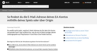 
                            7. NHL 18 - So findest du die E-Mail-Adresse deines EA-Kontos mithilfe ...