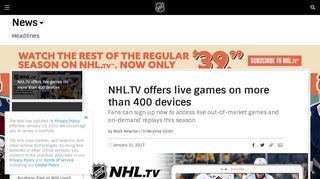 
                            8. NHL.TV offers live games on more than 400 devices - NHL.com