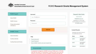 
                            11. NHMRC Research Grants Management System - Entry