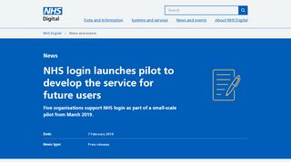 
                            7. NHS login launches pilot to develop the service for future users - NHS ...