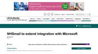 
                            6. NHSmail to extend integration with Microsoft | UKAuthority