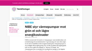 
                            10. NIBE styr värmepumpar mot grön el och lägre energikostnader ...