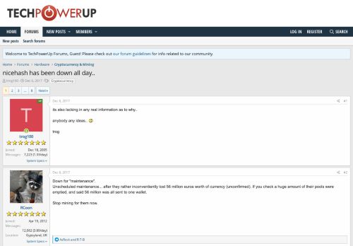 
                            11. nicehash has been down all day.. | TechPowerUp Forums