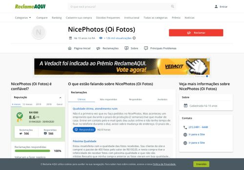 
                            4. NicePhotos (Oi Fotos) - Reclame Aqui