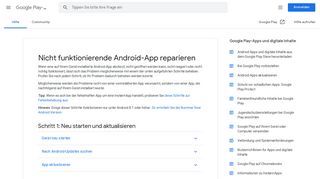 
                            8. Nicht funktionierende Android-App reparieren - Google Play-Hilfe