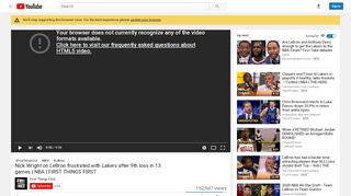 
                            7. Nick Wright on LeBron frustrated with Lakers after 9th loss in 13 ...