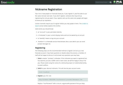 
                            3. Nickname Registration - freenode