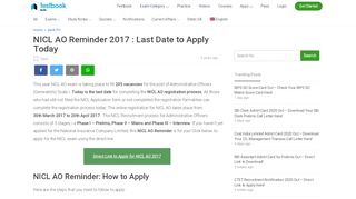 
                            13. NICL AO Reminder 2017 : Last Date to Apply Today! - Testbook Blog