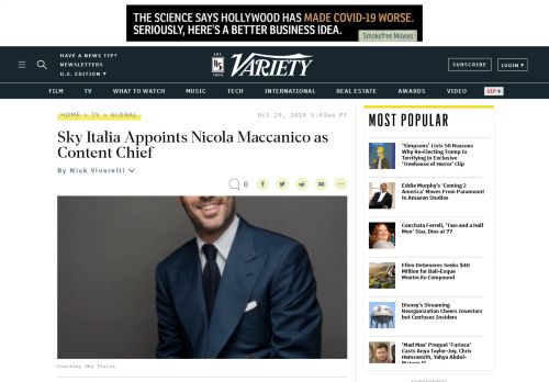
                            11. Nicola Maccanico appointed Sky Italia Programming Chief – Variety
