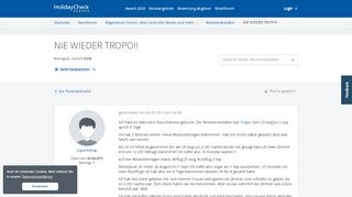 
                            9. NIE WIEDER TROPO!! | Reiseveranstalter Forum • HolidayCheck