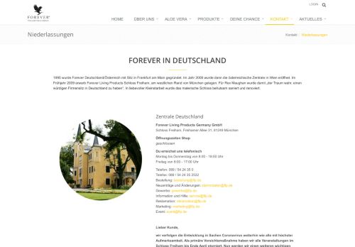 
                            9. Niederlassungen - Forever Living Products Germany