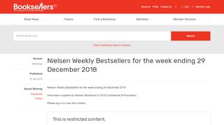 
                            11. Nielsen Weekly Bestsellers for the week ending 29 December 2018 ...