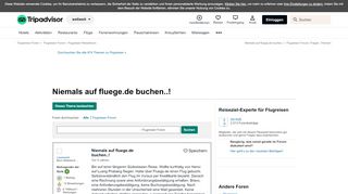 
                            6. Niemals auf fluege.de buchen..! - Flugreisen Forum, Fragen, Themen ...