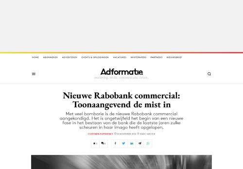 
                            6. Nieuwe Rabobank commercial: Toonaangevend de mist in - Adformatie