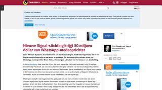 
                            11. Nieuwe Signal-stichting krijgt 50 miljoen dollar van WhatsApp ...