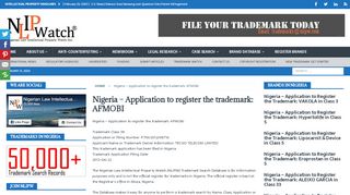 
                            2. Nigeria – Application to register the trademark: AFMOBI – Nigerian ...