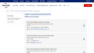 
                            2. NIGERIA - CMA CGM NIGERIA SHIPPING LIMITED - Offices & Contacts