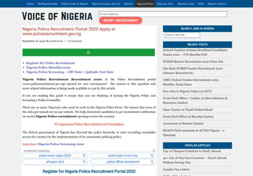 
                            7. Nigeria Police Constable Recruitment 2019 (Shortlisted Candidates)