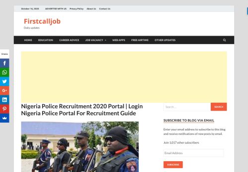
                            12. Nigeria Police recruitment 2018/2019 | How To Apply - Firstcalljob ...