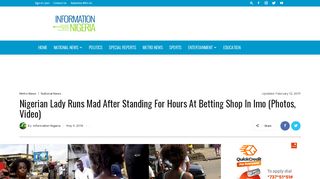 
                            6. Nigerian Lady Runs Mad After Standing For Hours At Betting Shop In ...