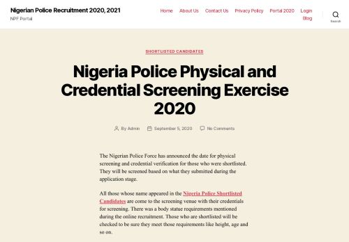 
                            9. Nigerian Police Recruitment 2018,2019,2020 - NPF Portal