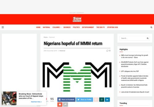 
                            13. Nigerians hopeful of MMM return – The Sun Nigeria