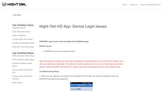 
                            11. Night Owl HD App: Device Login Issues – NightOwl SP