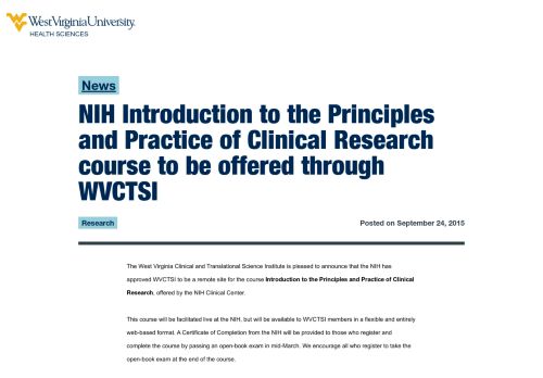 
                            9. NIH Introduction to the Principles and Practice of Clinical Research ...