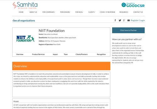
                            8. NIIT Foundation | Samhita