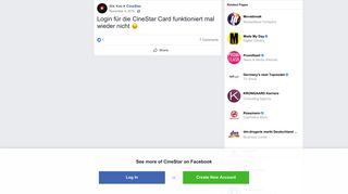 
                            5. Nik Kas - Login für die CineStar Card funktioniert mal... | Facebook