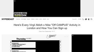 
                            12. Nike x Virgil Abloh OFF-CAMPUS London Sign Up | HYPEBEAST
