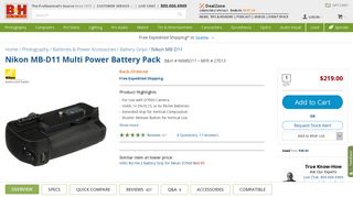 
                            13. Nikon MB-D11 Multi Power Battery Pack 27013 B&H Photo ...