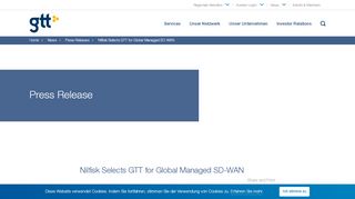 
                            10. Nilfisk Selects GTT for Global Managed SD-WAN - GTT Communications
