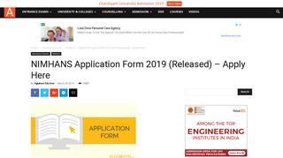 
                            12. NIMHANS Application Form 2019 (Released) – Apply Here | AglaSem ...