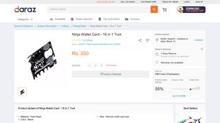 
                            12. Ninja Wallet Card - 18 in 1 Tool: Buy Online at Best Prices in Pakistan ...