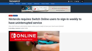 
                            10. Nintendo requires Switch Online users to sign-in weekly to have ...
