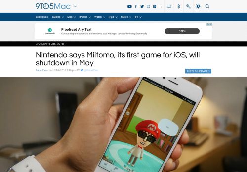 
                            11. Nintendo says Miitomo, its first game for iOS, will shutdown in May ...