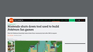 
                            13. Nintendo shuts down tool used to build Pokémon fan games | Ars ...