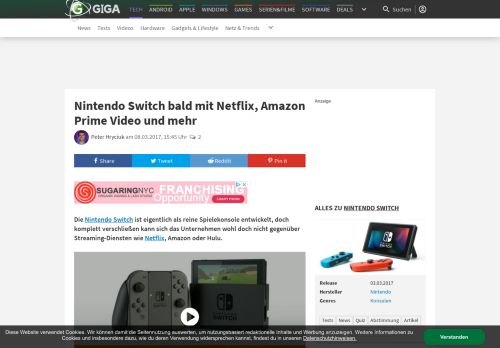 
                            1. Nintendo Switch bald mit Netflix, Amazon Prime Video und mehr ...