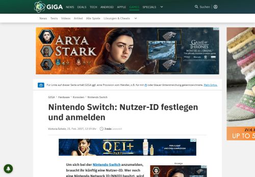 
                            7. Nintendo Switch: Nutzer-ID festlegen und anmelden – GIGA