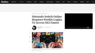 
                            3. Nintendo Switch Online Requires Weekly Logins To Access NES Games