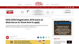 
                            6. NIOS DElEd Registration 2018 starts at dled.nios.ac.in: Know how to ...