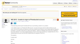 
                            10. NIS 2010 - Unable to login to Photobucket account | Norton Community